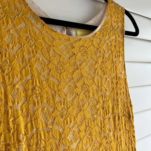 Maeve x Anthropologie Yellow Lace Bodice A-line Dress w/ Pockets! Size Medium - Picture 8 of 17